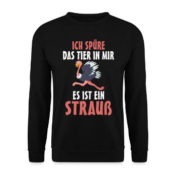 Strauß - Unisex Pullover - Schwarz - Vorne - Alina (178cm) & Michal (187cm)