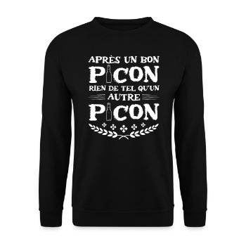 Apres un bon picon rien de tel qu'un autre picon - Sweat-shirt Unisexe - noir - Devant - Alina (178cm) & Michal (187cm)