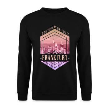 Frankfurt Germany City Skyline Home Love - Unisex Sweatshirt - black - Front - Alina (178cm) & Michal (187cm)