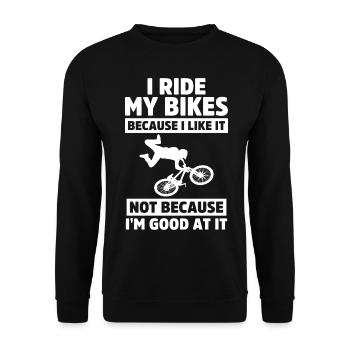 Mountain Bike Mtb Downhill Bike Cyclist Biker - Unisex Sweatshirt - black - Front - Alina (178cm) & Michal (187cm)