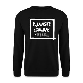 Kannste liewen! - Unisex Pullover - Schwarz - Vorne - Alina (178cm) & Michal (187cm)