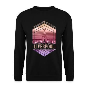 Liverpool Angleterre Royaume-Uni City Skyline Home Love - Sweat-shirt Unisexe - noir - Devant - Alina (178cm) & Michal (187cm)