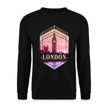 London England UK City Skyline Home Love - Unisex Sweatshirt - black - Front - Alina (178cm) & Michal (187cm)