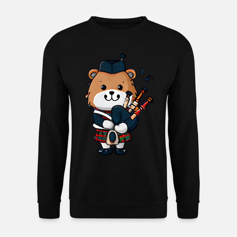 Scottish Bagpipe Bear - Unisex Sweatshirt - black