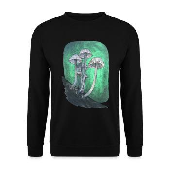 Mushrooms metallics - Unisex Sweatshirt - black - Front - Alina (178cm) & Michal (187cm)