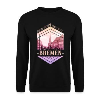 Brême Allemagne City Skyline Vintage Retro - Sweat-shirt Unisexe - noir - Devant - Alina (178cm) & Michal (187cm)