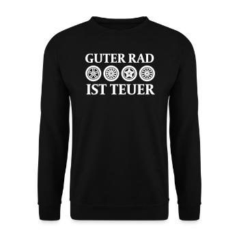 Guter Rad ist teuer - Unisex Pullover - Schwarz - Vorne - Alina (178cm) & Michal (187cm)