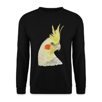 Nymphensittich gelber Kakadu Vogel Ornithologie - Unisex Pullover - Schwarz - Vorne - Alina (178cm) & Michal (187cm)