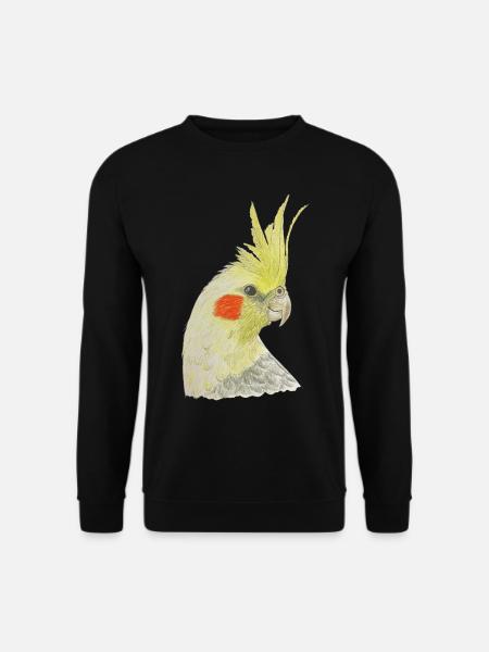 cockatiel yellow cockatoo bird ornithology - Unisex Sweatshirt - black
