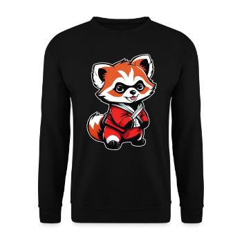 Mignon petit ours panda roux - Sweat-shirt Unisexe - noir - Devant - Alina (178cm) & Michal (187cm)