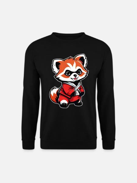 Cute Little Red Panda Bear - Unisex Sweatshirt - black