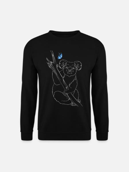 Koala mit Schmetterling - Unisex Pullover - Schwarz