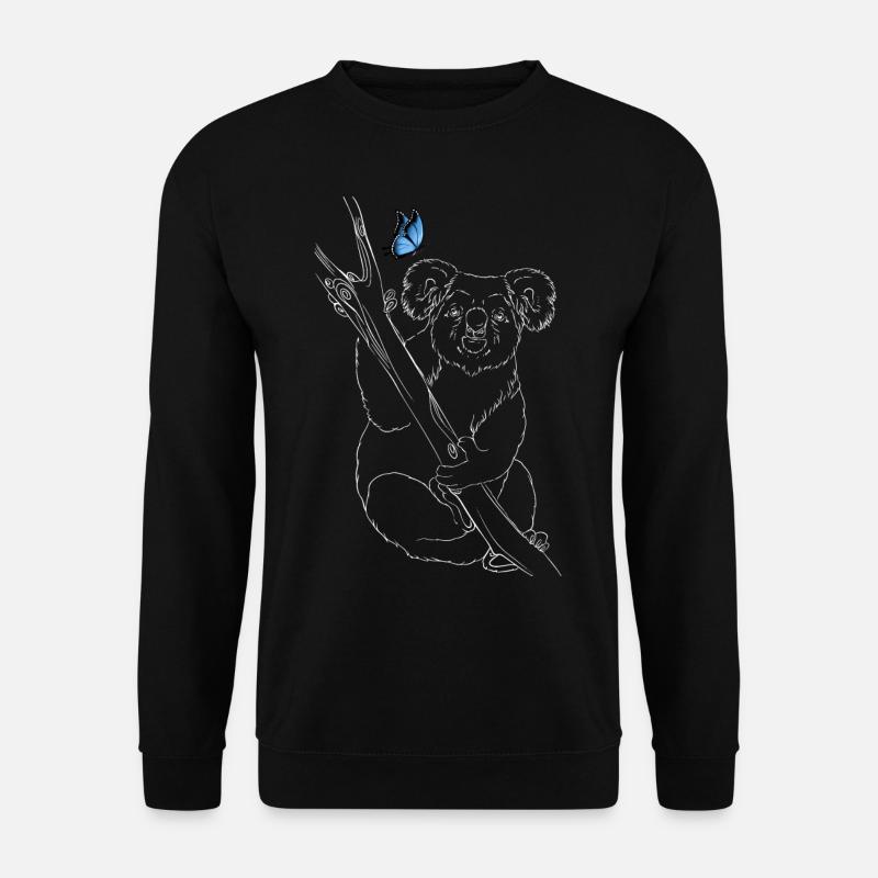 Koala mit Schmetterling - Unisex Pullover - Schwarz