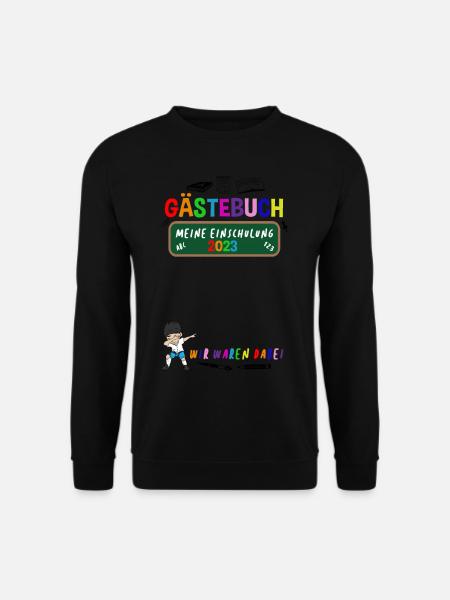 Gästebuch Meine Einschulung Gästeliste - Unisex Pullover - Schwarz