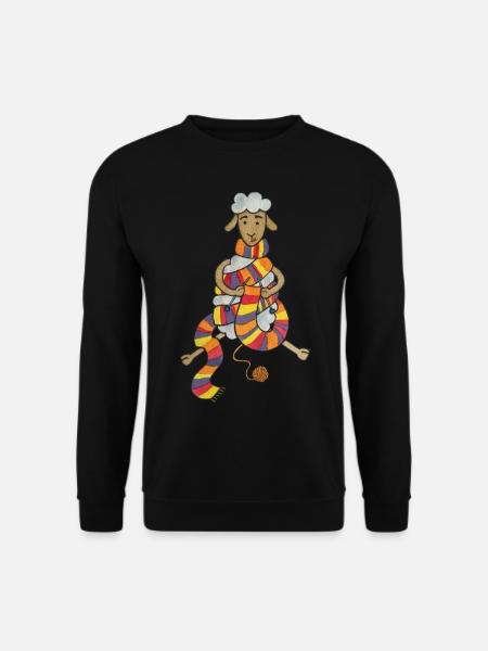 Cute Sheep Knitting Crochet Wool - Unisex Sweatshirt - black