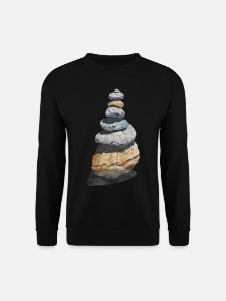 Steinstapel Steintürmchen Steinmännchen Wandern - Unisex Pullover - Schwarz