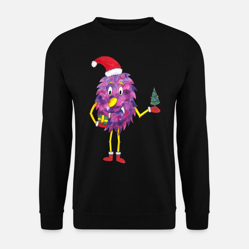 Weihnachtsmonster niedliches Monster Weihnachten - Unisex Pullover - Schwarz