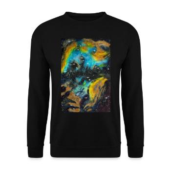 Galaxy Nebula NGC 5189 Galaxie Nebel Nerd Astro - Unisex Pullover - Schwarz - Vorne - Alina (178cm) & Michal (187cm)