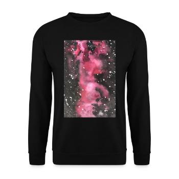 Galaxy Nebula Galaxy Nebula Nerd Astronomy space - Unisex Sweatshirt - black - Front - Alina (178cm) & Michal (187cm)