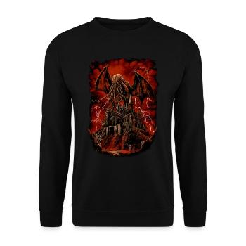 Aufstieg des Cthulhu - Unisex Pullover - Schwarz - Vorne - Alina (178cm) & Michal (187cm)