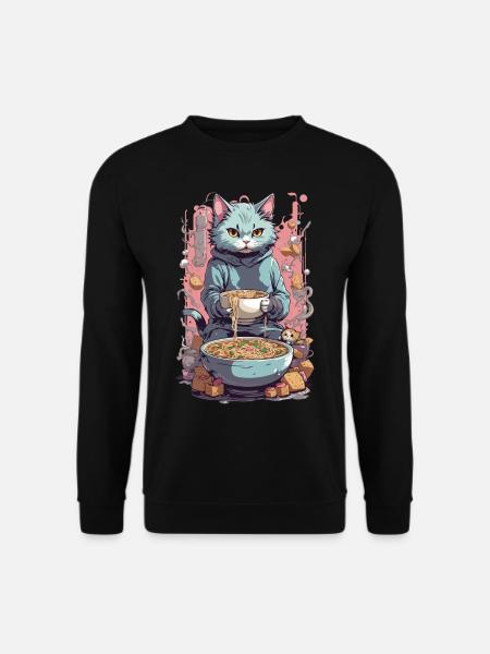 Chat Chef Ramen Japon Nourriture Les chats adorent - Sweat-shirt Unisexe - noir