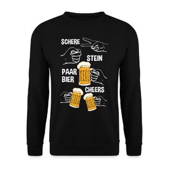 Paar Bier Bierliebhaber Bier Hopfenes Schere Stein - Unisex Pullover - Schwarz - Vorne - Alina (178cm) & Michal (187cm)