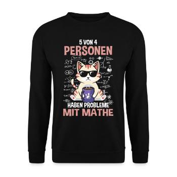 5 out of 4 people struggle with math - Unisex Sweatshirt - black - Front - Alina (178cm) & Michal (187cm)