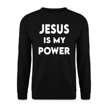 Jesus is my power - Unisex Pullover - Schwarz - Vorne - Alina (178cm) & Michal (187cm)