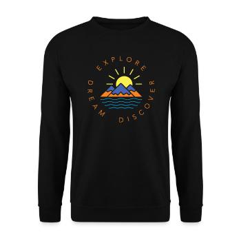 Montagnes Randonnée au soleil Alpinistes en plein air - Sweat-shirt Unisexe - noir - Devant - Alina (178cm) & Michal (187cm)