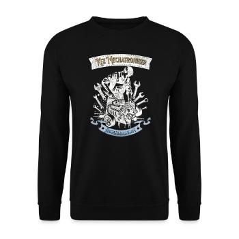 Kfz Mechatroniker Abschluss Mechatroniker Geschenk - Unisex Pullover - Schwarz - Vorne - Alina (178cm) & Michal (187cm)