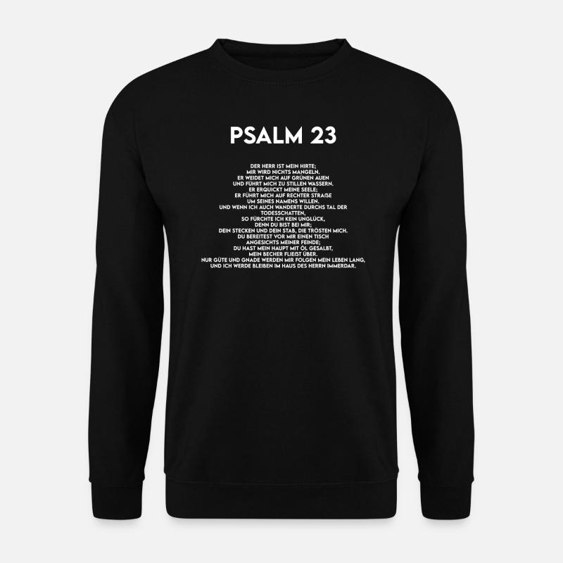Psalm 23, Bibelvers, Jesus Christus - Unisex Pullover - Schwarz