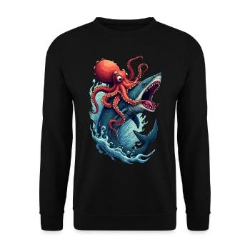 Seeschlacht - Unisex Pullover - Schwarz - Vorne - Alina (178cm) & Michal (187cm)