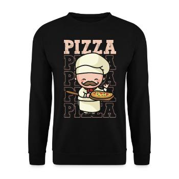 Pizza Pizza Kostüm Italian - Unisex Pullover - Schwarz - Vorne - Alina (178cm) & Michal (187cm)
