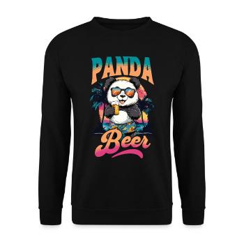 Panda Beer Beer Bear Alcohol Party Summer Funny - Unisex Sweatshirt - black - Front - Alina (178cm) & Michal (187cm)