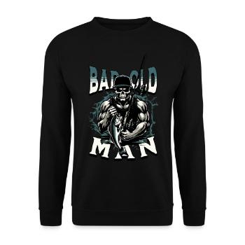 BAD OLD MAN Angler - Unisex Sweatshirt - black - Front - Alina (178cm) & Michal (187cm)
