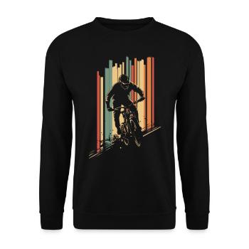 Mountain Biking Mountain Bike Vintage - Unisex Sweatshirt - black - Front - Alina (178cm) & Michal (187cm)