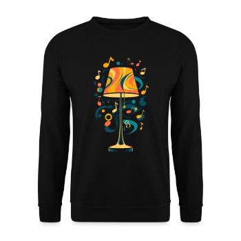 Lamp 70s Music Party - Unisex Sweatshirt - black - Front - Alina (178cm) & Michal (187cm)