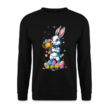 Lapin de Pâques Oeufs de Pâques Chasse aux oeufs Winner Cup - Sweat-shirt Unisexe - noir - Devant - Alina (178cm) & Michal (187cm)