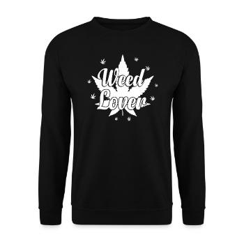 Weed Lover - Cannabis Lover - Marihuana Lover - Unisex Pullover - Schwarz - Vorne - Alina (178cm) & Michal (187cm)
