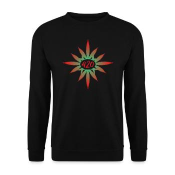 420 Cannabis - Hanf - Marihuana - Weed - Marijuana - Unisex Pullover - Schwarz - Vorne - Alina (178cm) & Michal (187cm)