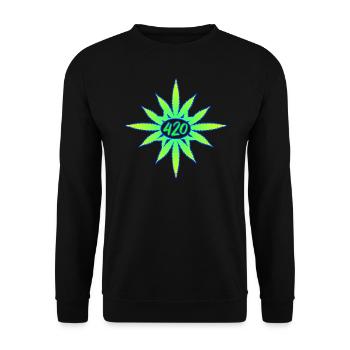 420 Cannabis - Hanf - Marihuana - Weed - Marijuana - Unisex Pullover - Schwarz - Vorne - Alina (178cm) & Michal (187cm)