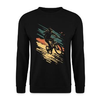 Mountainbiking Mountainbike Vintage Frau Mädchen - Unisex Pullover - Schwarz - Vorne - Alina (178cm) & Michal (187cm)