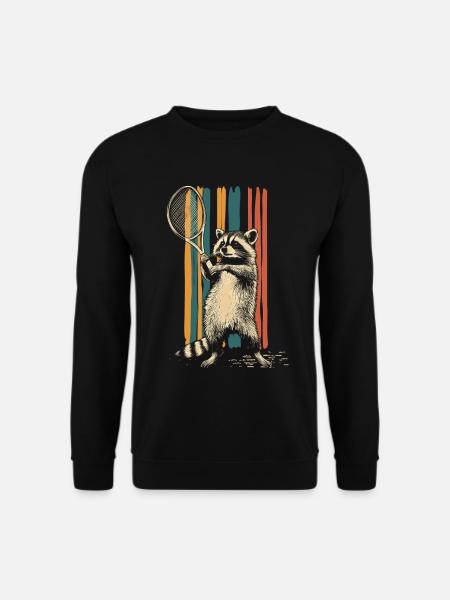 Raccoon playing tennis - Unisex Sweatshirt - black