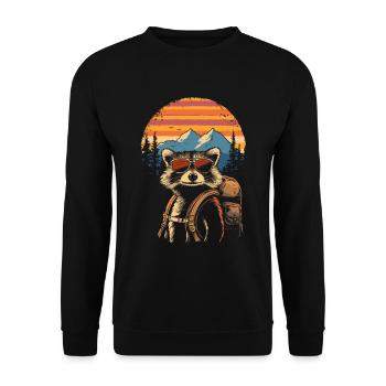 Raton laveur Randonnée Trekking - Sweat-shirt Unisexe - noir - Devant - Alina (178cm) & Michal (187cm)