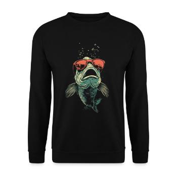 Poisson avec des lunettes de soleil - Sweat-shirt Unisexe - noir - Devant - Alina (178cm) & Michal (187cm)