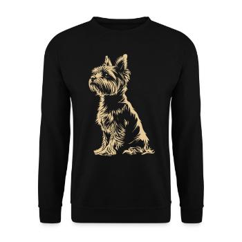 Yorkshire Terrier Minimalist Art - Unisex Sweatshirt - black - Front - Alina (178cm) & Michal (187cm)