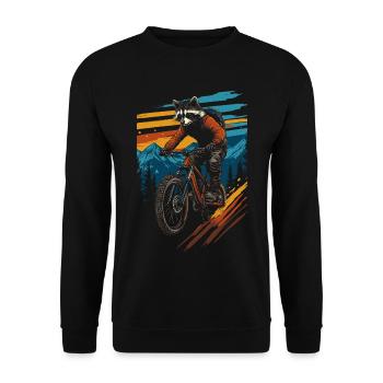 Balade en raton laveur VTT vintage - Sweat-shirt Unisexe - noir - Devant - Alina (178cm) & Michal (187cm)