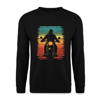 Motorcycle motorcyclist classic vintage - Unisex Sweatshirt - black - Front - Alina (178cm) & Michal (187cm)