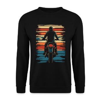 Motorcycle motorcyclist classic vintage - Unisex Sweatshirt - black - Front - Alina (178cm) & Michal (187cm)