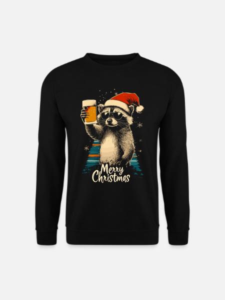 Bière de Noël Raton laveur - Sweat-shirt Unisexe - noir